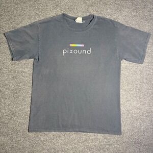 Vintage Pixound T-Shirt Mens L Black Techne Media Distressed Promo Tech Graphic
